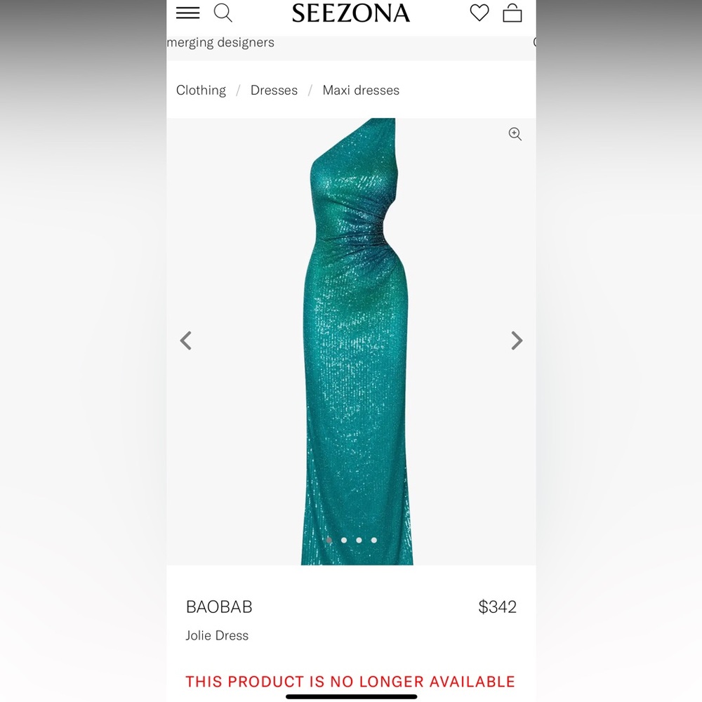 Baobab Jolie Sequin Dress in Turquoise Tide NWT